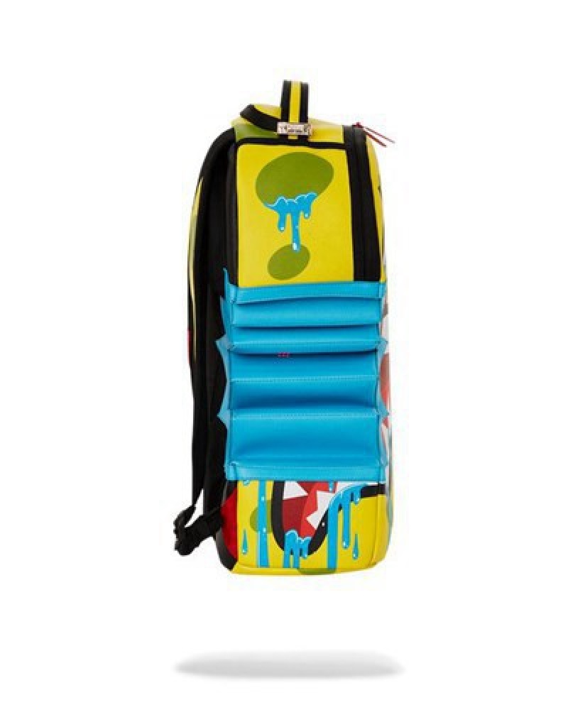 Yellow Sprayground Spongebob Sharkbite (Dlxv) Backpacks | 65341-VMHL