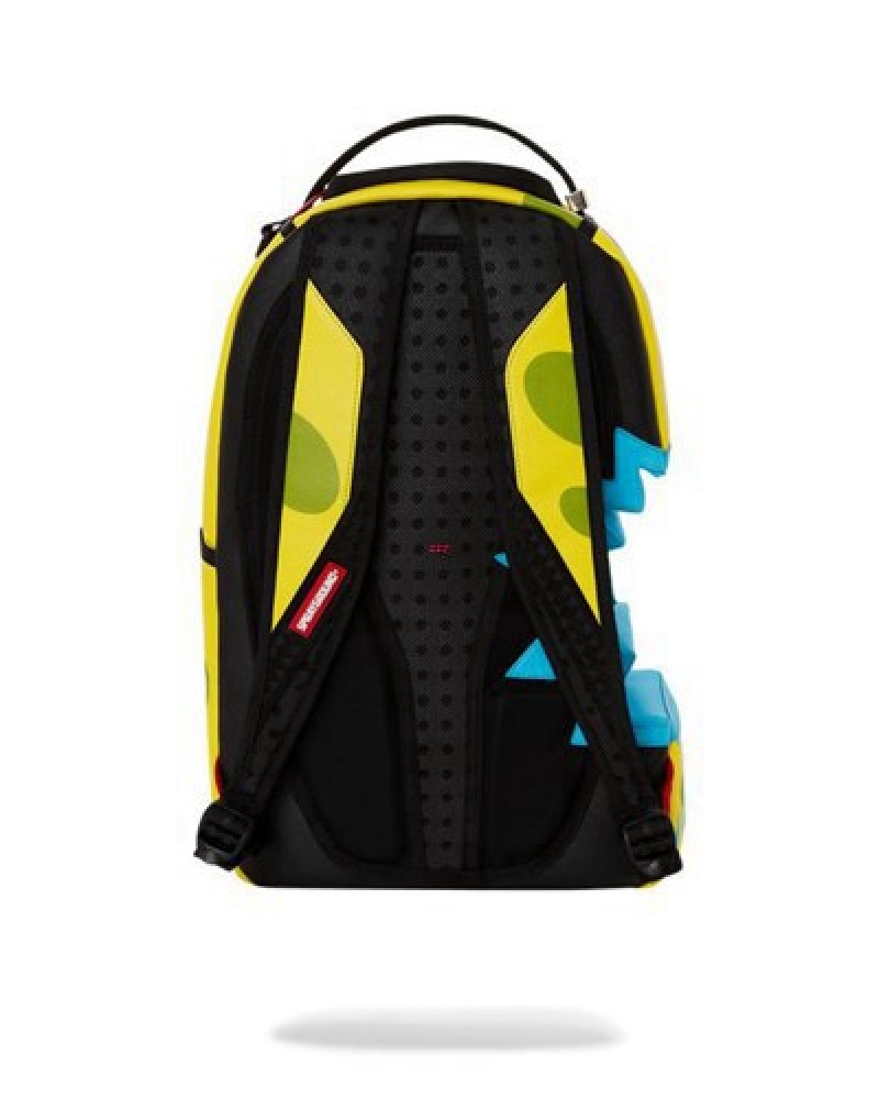 Yellow Sprayground Spongebob Sharkbite (Dlxv) Backpacks | 65341-VMHL