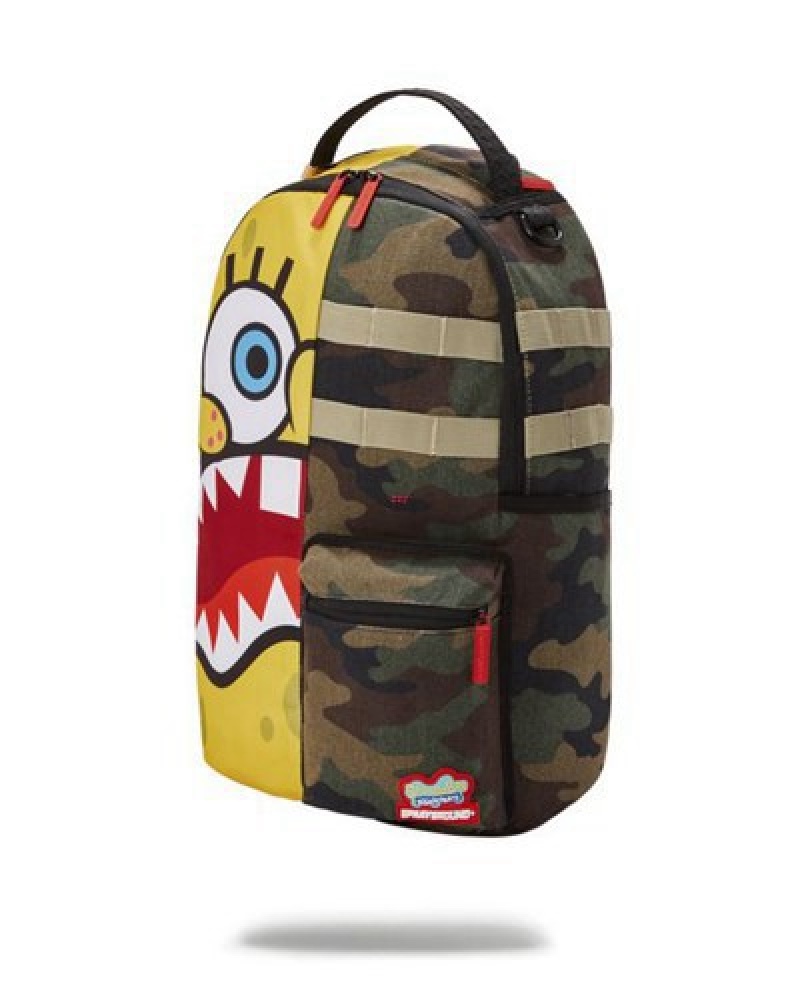 Yellow Sprayground Spongebob Split (Dlxr) Backpacks | 05198-AFSJ