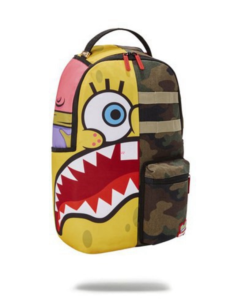 Yellow Sprayground Spongebob Split (Dlxr) Backpacks | 05198-AFSJ