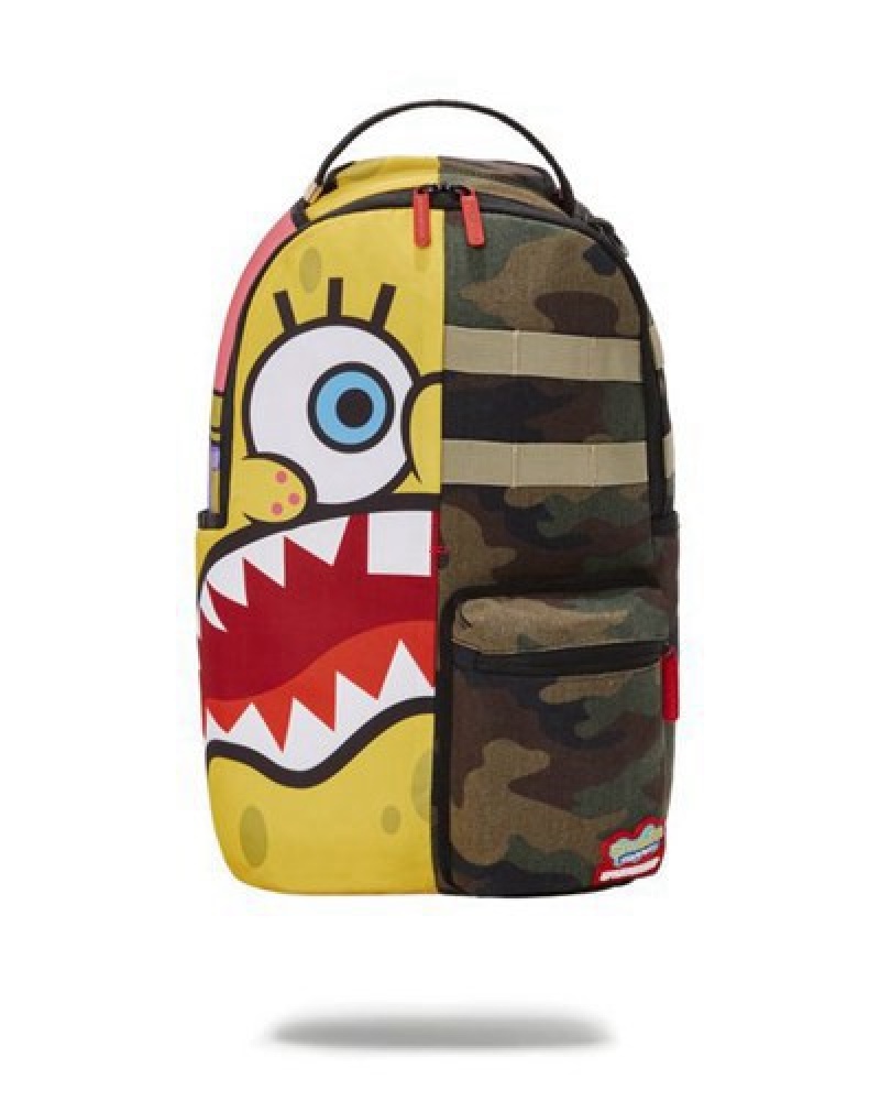 Yellow Sprayground Spongebob Split (Dlxr) Backpacks | 05198-AFSJ