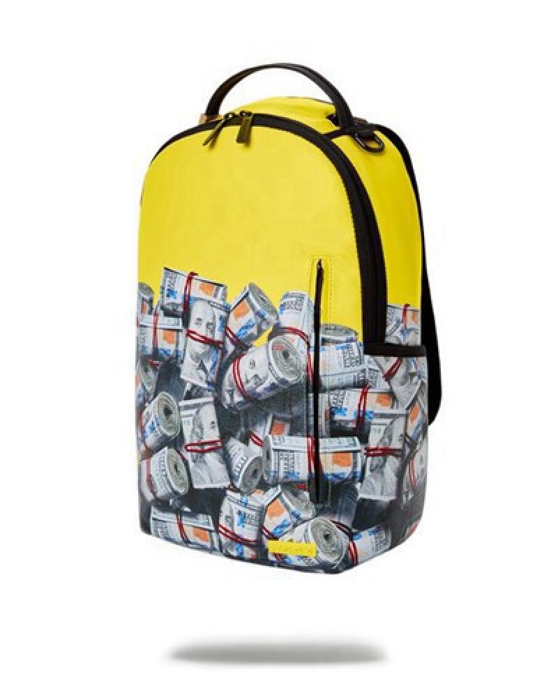 Yellow Sprayground The Entrepreneur (Dlxv) Backpacks | 38769-UBLD