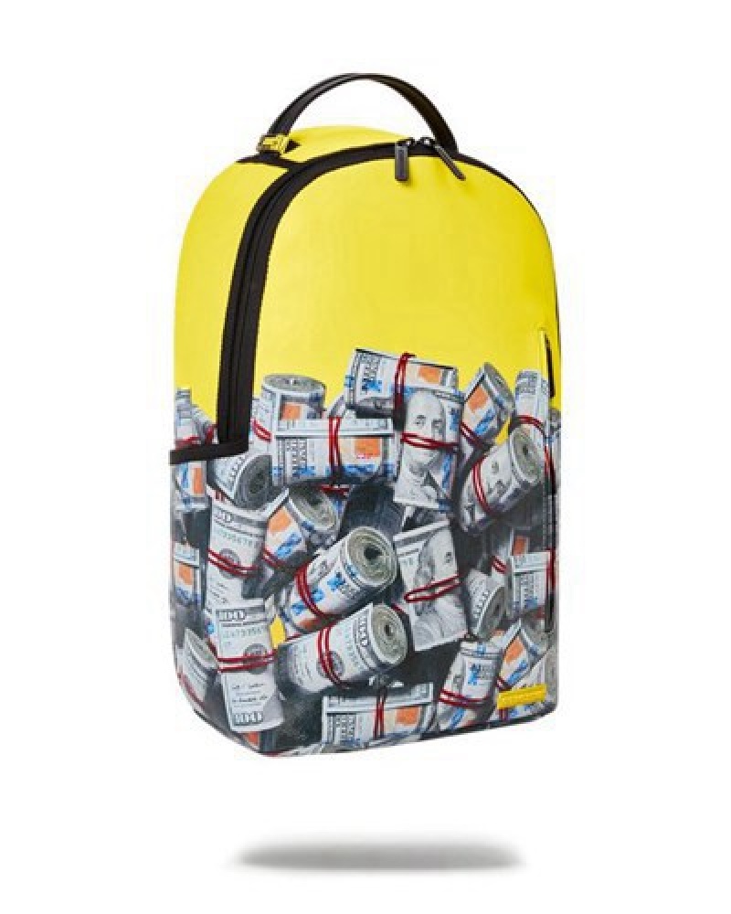 Yellow Sprayground The Entrepreneur (Dlxv) Backpacks | 38769-UBLD